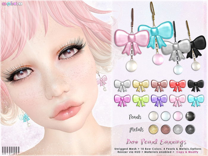 [ bubble ] Bow Pearl Earrings