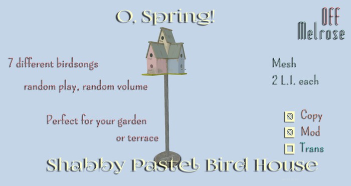[offM] O, Spring! - Shabby Pastel Bird House BOXED