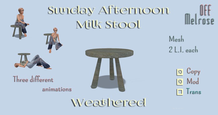 [offM] Sunday Afternoon Milk Stool - Weathered BOX