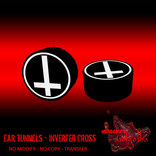 Mindshift - Gothic Earrings Ear Tunnels (Inverted Cross)