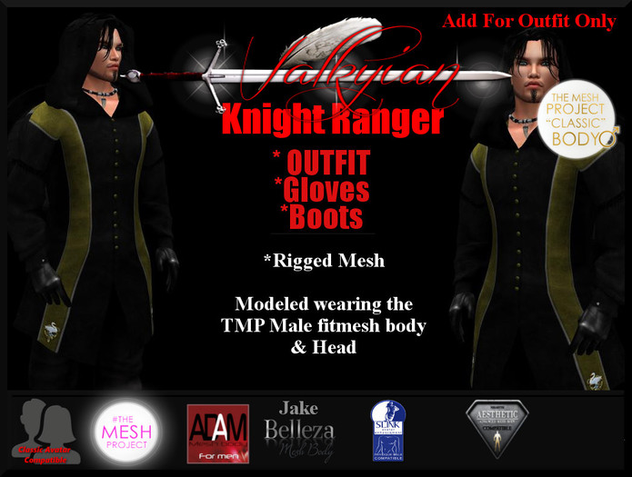 ~Valkyrian~ Mens Knight Ranger Hooded Coat XL (BOXED)