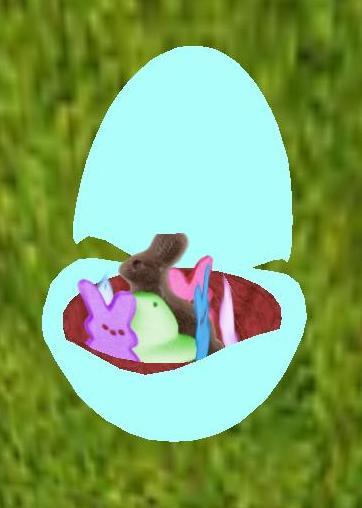 aqua cracked egg candy basket