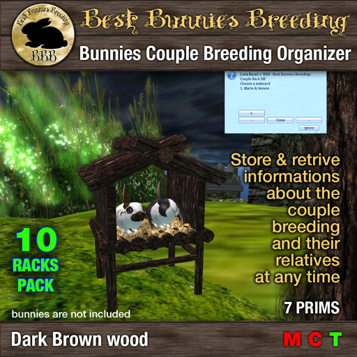 Bunnies Breeding Couple Rack and Organizer - Dark Brown - 10 Racks Pack