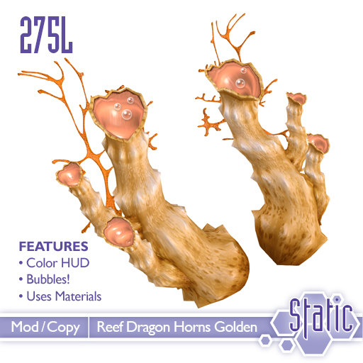 ::Static:: Reef Dragon Horns - Golden
