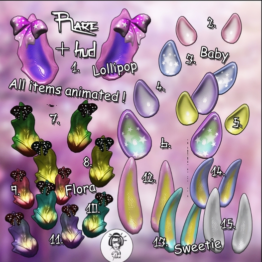 11.Yokai - Chibi Ears  - Flora (purple)