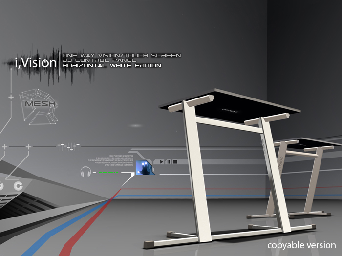 i,Vision[001] One Way Vision/Touch Screen DJ Control Panel - Horizontal White (C)