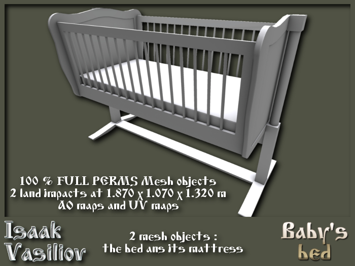 Baby's bed - 2 LI - FULL PERMS Mesh object