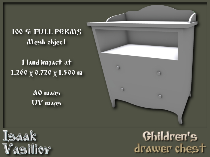 Children's drawer chest - 1 LI - FULL PERMS Mesh object