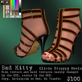 Bad Kitty Olivia Strappy Heels Dark Red