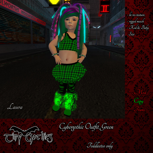 Tiny Gothics Toddleedoo Cybergothic Outfit Green