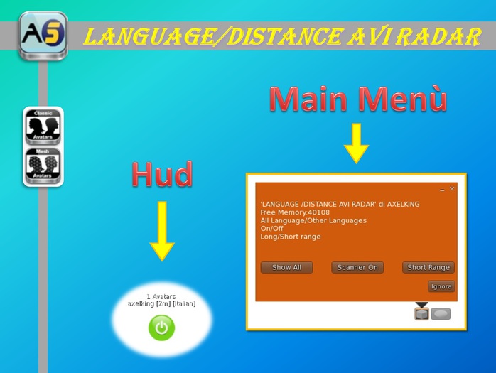 LANGUAGE / DISTANCE AVI RADAR
