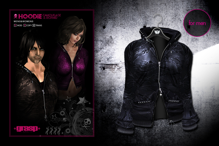 +grasp+/Hoodie/Black+camo/Mens