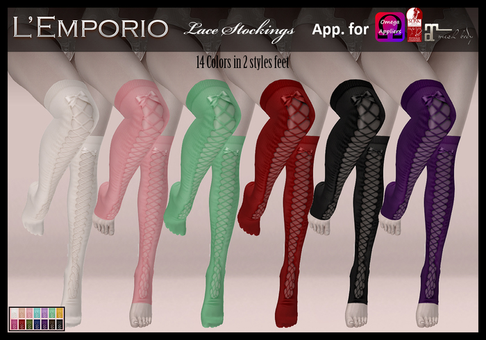 L'Emporio::*Lace Stockings*:: 14 Colors 2 Styles-HUD-