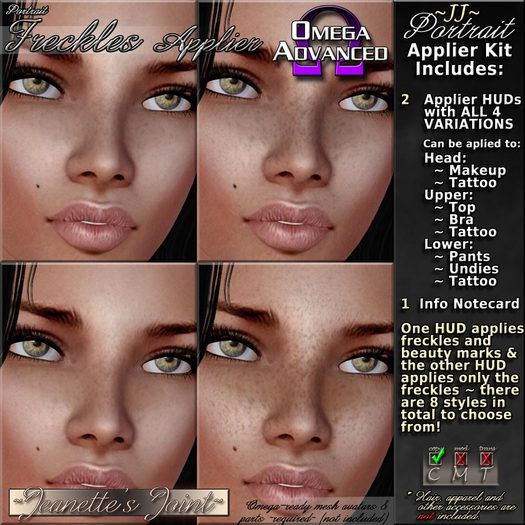 ~JJ~ Portrait Omega Freckles Applier