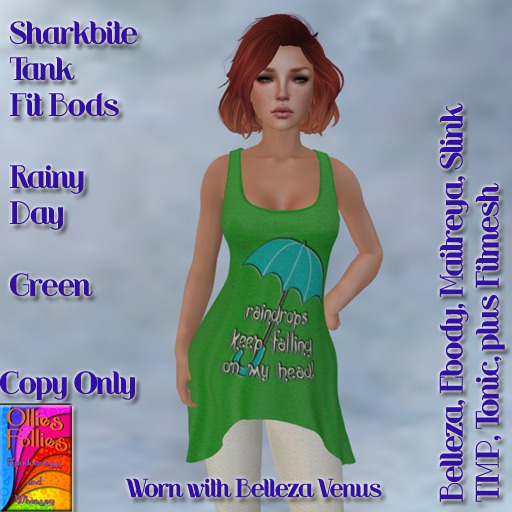 Sharbite Tank Fit Bods Rainy Day Green ~OF~ Boxed