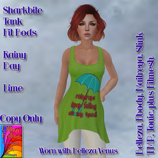 Sharbite Tank Fit Bods Rainy Day Lime ~OF~ Boxed