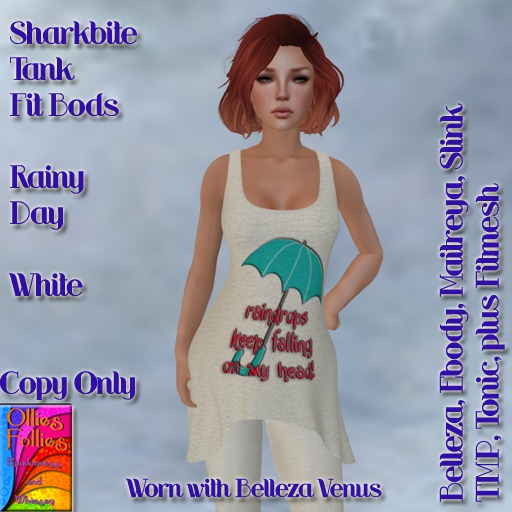 Sharbite Tank Fit Bods Rainy Day White ~OF~ Boxed