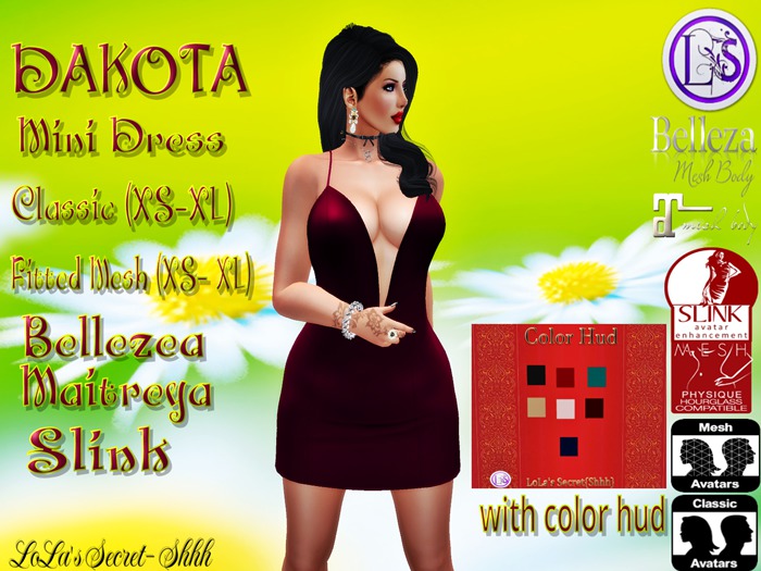 .~LS~DAKOTA MINI DRESS - WITH COLOR HUD {FITTED MESH}