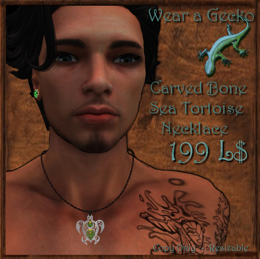 Carved Bone Tortoise Necklace