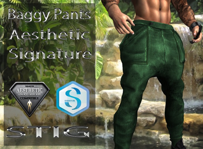 Baggy Pants green[Aesthetic,Signature]