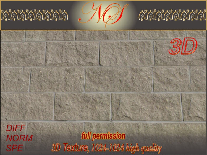 N_s 3d texture brickwork BW012