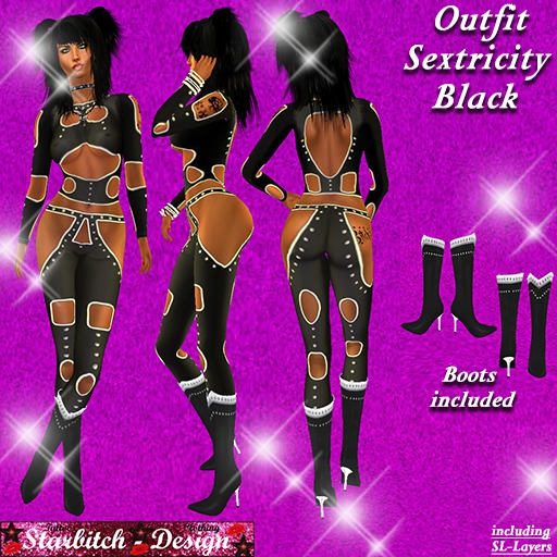 Sextricity Outfit Black with Boots (including Omega-Applier)