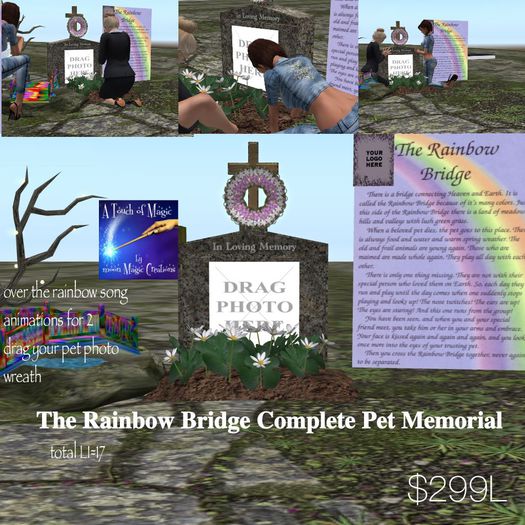 Complete Pet Memorial The rainbow Bridge for 2-Crate
