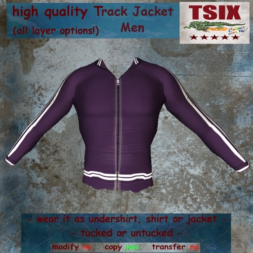 *TSIX BOX 170 High Quality Track Jacket Men Purple*
