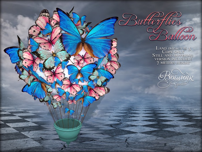 Boudoir Garden - Blue Butterfly Balloon