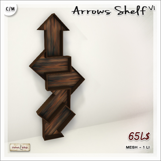 Second Life Marketplace - [V/W] Arrows Shelf V1 - 1 LI wood shelf ...