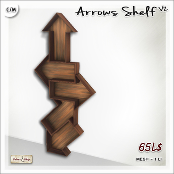 Second Life Marketplace - [V/W] Arrows Shelf V2 - 1 LI wood shelf ...