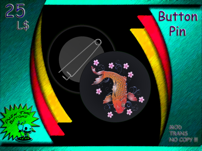 Koi FISH Button Pin (wear)