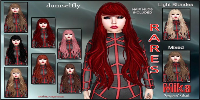 *~*Damselfly*~*Mika Rigged-Mesh Dark Reds
