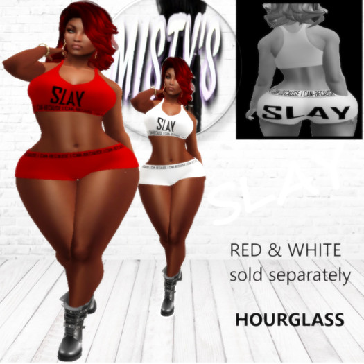 SLAY (white) HOURGLASS