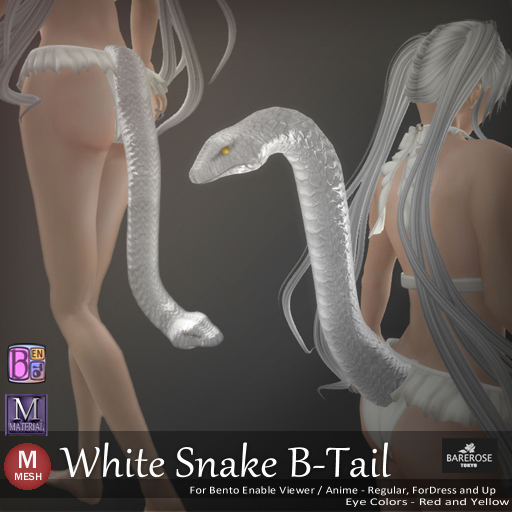 ::: B@R ::: White Snake B-Tail (Bento Tail)