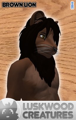 Luskwood Brown Lion Furry Avatar - Male