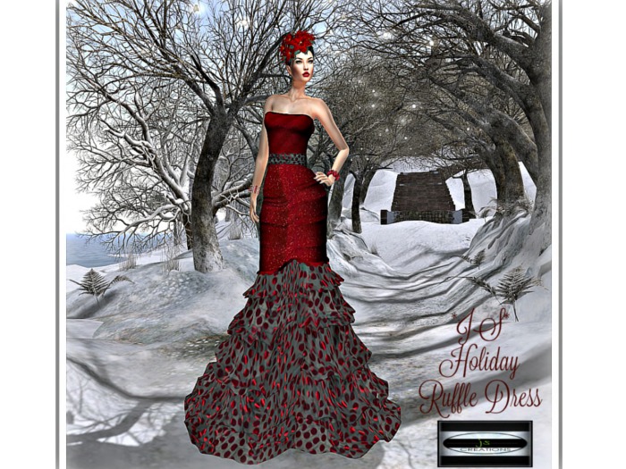 *JS* Holiday Ruffle Dress Mesh