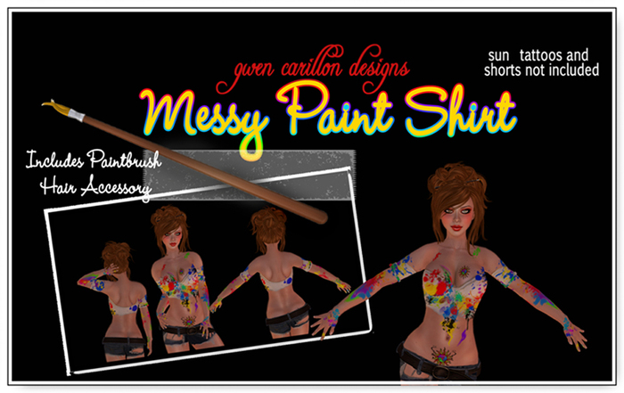  GCD - Messy Paint Shirt with Hair Accessory
