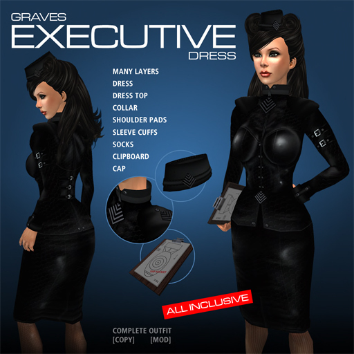 GRAVES Executive - Dress - black leather latex