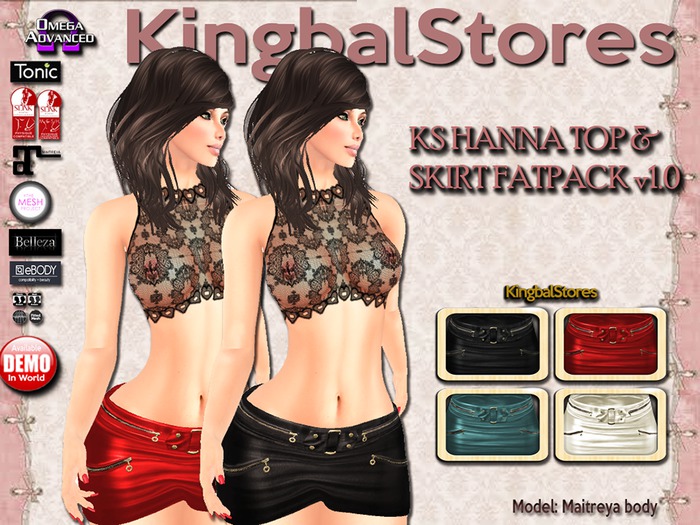 KS OUTFIT HANNA TOP&SKIRT FATPACK v1.0