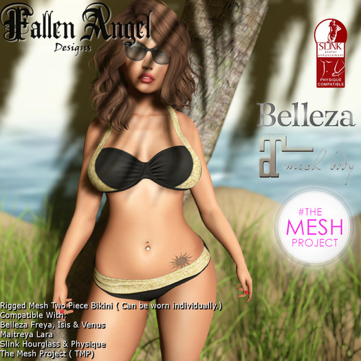 F.A.D "Pin Up" Bikini Gold Glitz