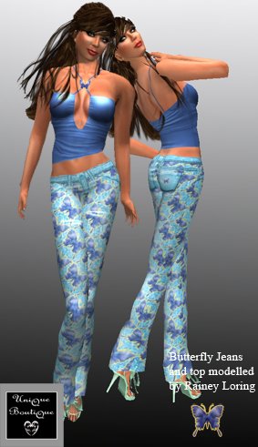 *UniQue* Butterfly jean set