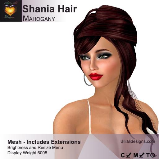 A&A Shania Hair Mahogany (FUNCTIONAL DEMO). Womens mesh half updo with extensions