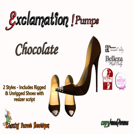 Exclamation! Pumps Chocolate