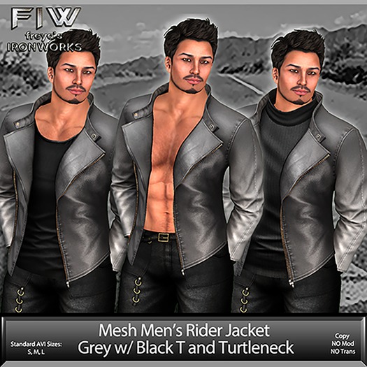 Mens Mesh Rider Jacket - Grey/Black TN/Black Shirt