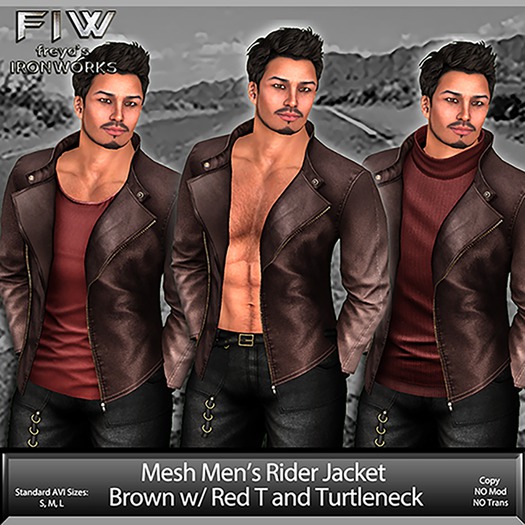 Mesh Mens Rider Jacket - Brown/Red TN/Red Shirt