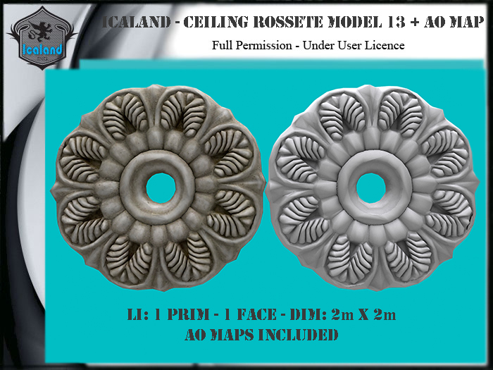 Icaland - Ceiling Rossete Model 13 + AO map