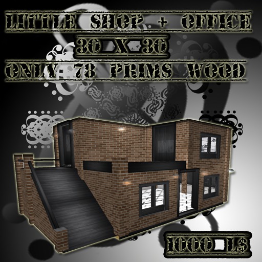 Little Shop + Office only 78 prims 6 vendor