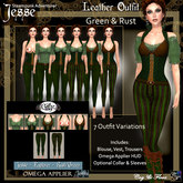 C&F Jesse Leather Outfit w/ Applier HUD - Green/Rust