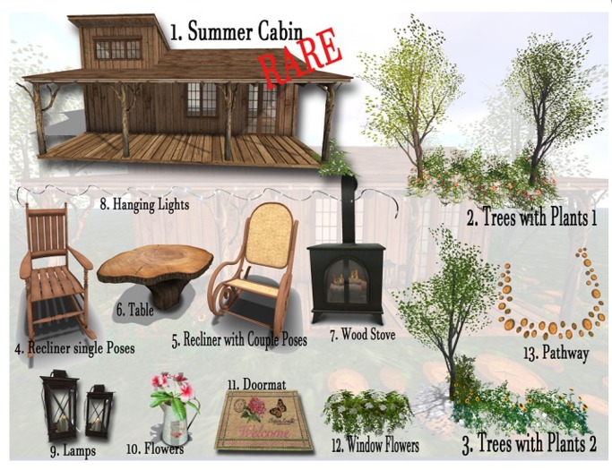 {Greymoon Designs} -  1.Summer Cabin  [BOXED]  RARE